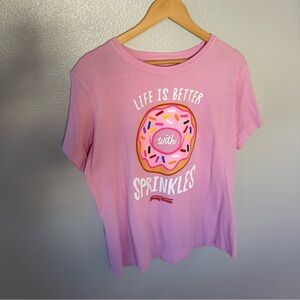 Krispy Kreme Pink Sprinkles Short Sleeve T-Shirt, XL
